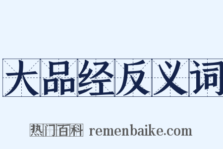 大品经反义词是什么意思的图片